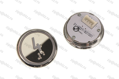 Кнопка (кнопочный модуль) BBP-R550-MRWM-S-W-04-C "4 этаж", круглая, статическая белая подсветка, с кодом Брайля.