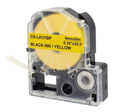 Картридж ленточный Cactus CS-LK3YBP черный для Epson LW300, LW400, LW700, LW600P, LW1000P, K400, Z700, Z900