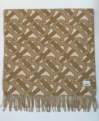 Шарф Burberry кашемировый коричневый/белый