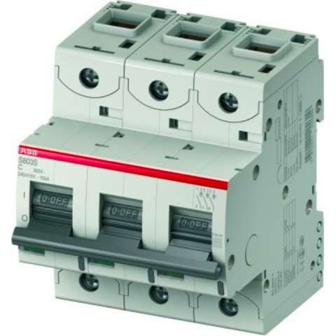 Автоматический выключатель 3-полюсный 10 А, тип C, 15 кА S803C C10. ABB. 2CCS883001R0104