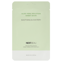 Тканевая маска с экстрактом алоэ NEXTBEAU Aloe Vera Solution Sheet Mask