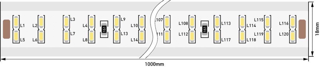 Светодиодная влагозащищенная лента SWG 20W/m 240LED/m 3014SMD холодный белый 50M 001756