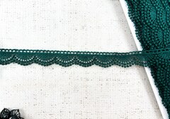 Кружево плетеное, ш. 2 см, тёмно-зелёный