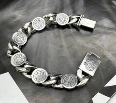 Браслет массивный из стали с посеребрением style by CHROME HEARTS