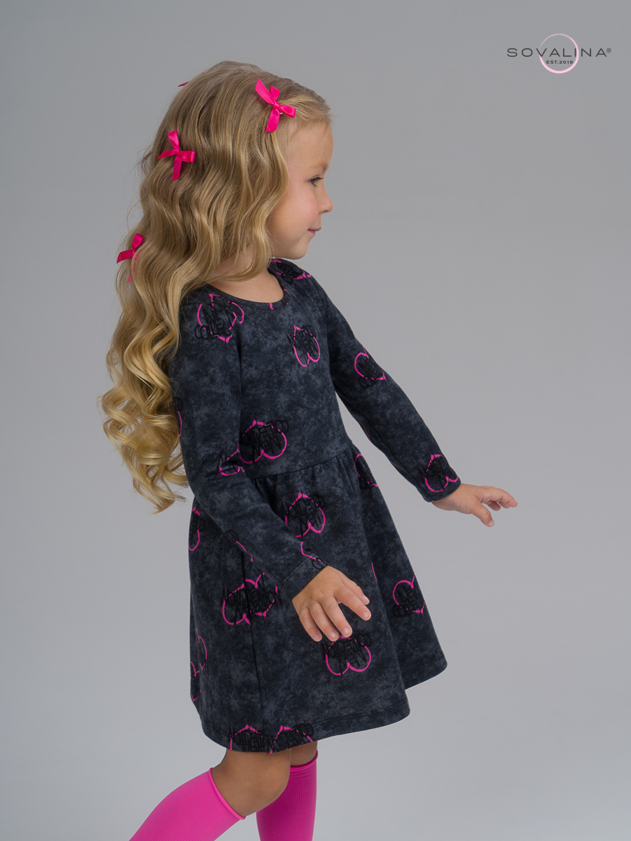 Платье Эля варенка графит сердце