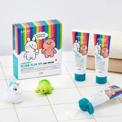 Набор детских зубных паст с фтором CLIO Xpert Junior Tropical Fruit (4 х 100g)