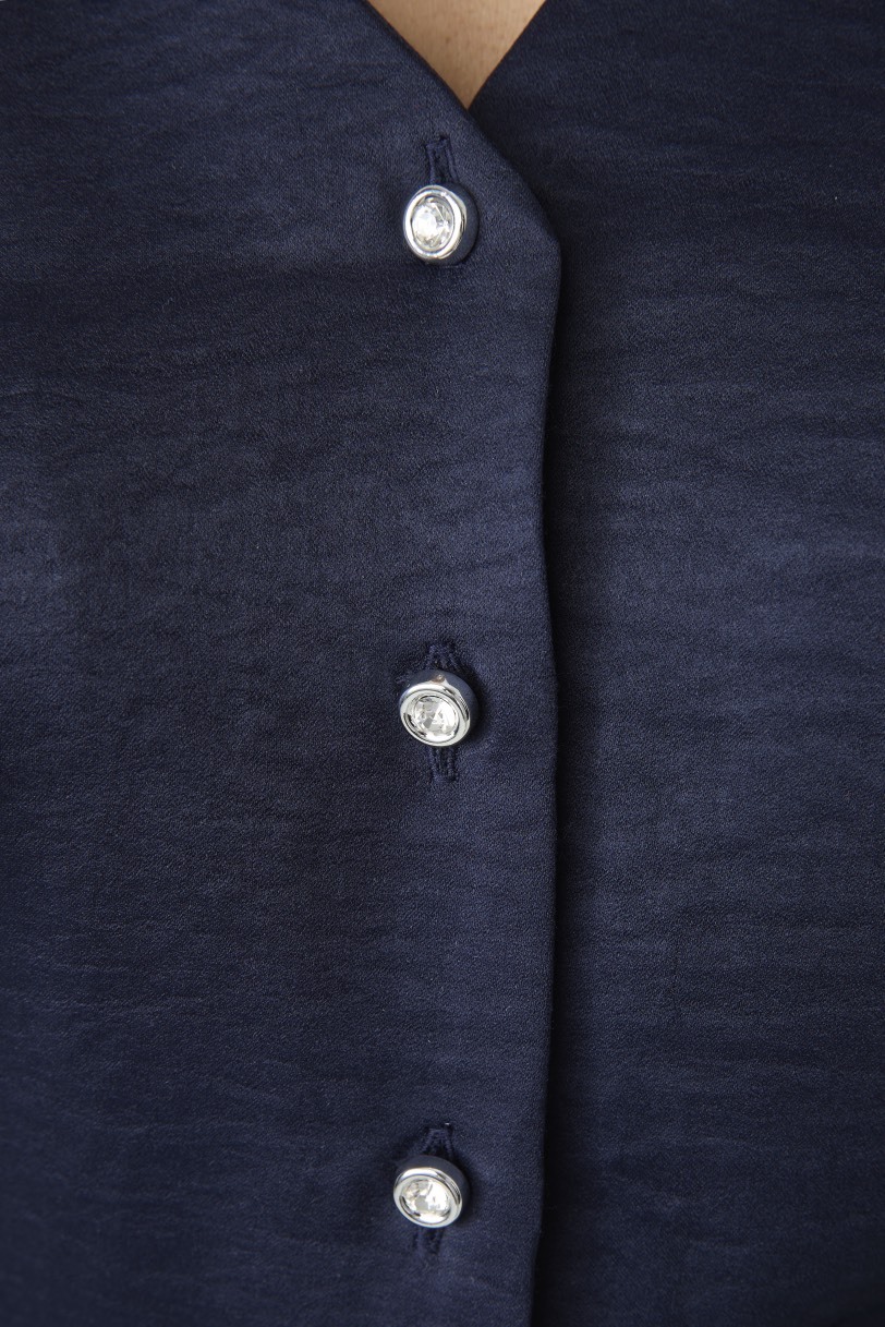 Комбинезон из атласной ткани, синий