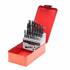 Набор сверл по металлу 1-13мм 25шт DIN338 HSS-R 118° (мет. кейс) Ruko 205213(K)