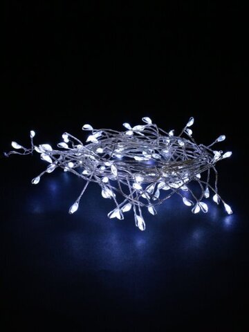 Гирлянда-проволока 2 м, 100 неоновых белых ламп на ножке