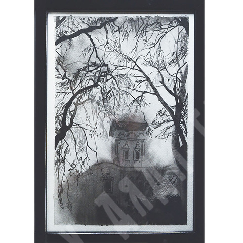 Шахматов Л. А Симонов монастырь Тушь, бумага. 2018.