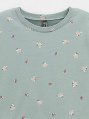 платье  для девочки  КР 5922-1/голубой прибой,мини розочки