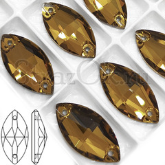 Купить оптом пришивные стразы недорого Smoked Topaz - Смокт Топаз, коричневые, Navette