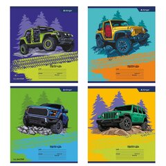 
          Тетрадь 12л., клетка, Alingar, скрепка, блок офсет, 100% белизна, мелованный картон (стандарт), "Off road"