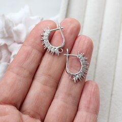 Швензы Солнечные лучи 22*2 мм с английским замком, родий, Ш120