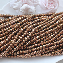 Гематин гематит, шарик 8 мм, шоколад, 1 нить, ГМ038