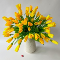 Крокусы-подснежники искусственные, Темно-желтые, набор 3 букета, 33 см, больше 60 бутонов в наборе