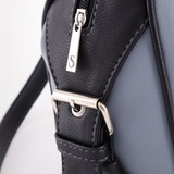 Сумка Саломея 257 гладкий серо-голубой + черный