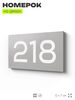 Номер на дверь 218, табличка на дверь для офиса, квартиры, кабинета, аудитории, склада, серый 120х70 мм, Айдентика Технолоджи
