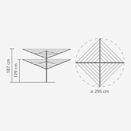 Уличная сушилка Lift-O-Matic (60 м навески), с чехлом, арт. 311048 - фото 3