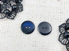 Пуговицы, d 2,1 см, 2 прокола, синий с чёрным