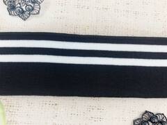 Подвязы трикотажные, ш. 7 см, L 121 см, чёрный с белым