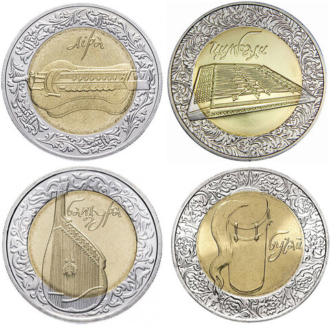 Набор из 4 монет Украины 5 гривен - Музыкальные инструменты