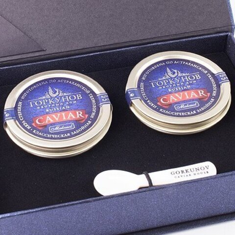 Подарочный набор с двумя видами чёрной икры, 2*50г