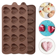 Силиконовая форма для шоколада "Алмазные сердца"