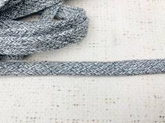 Шнур плоский х/б, ш. 10 мм, классическое плетение, серый меланж