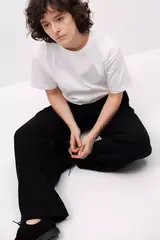 Брюки из трикотажа черного цвета