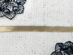 Лента атласная, ш. 0,5 см, тёмно-бежевый