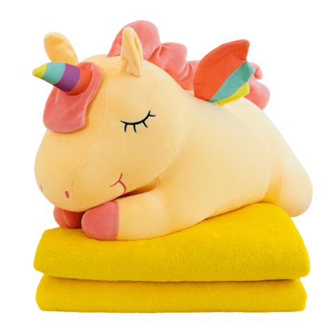 Плед Единорог жёлтый