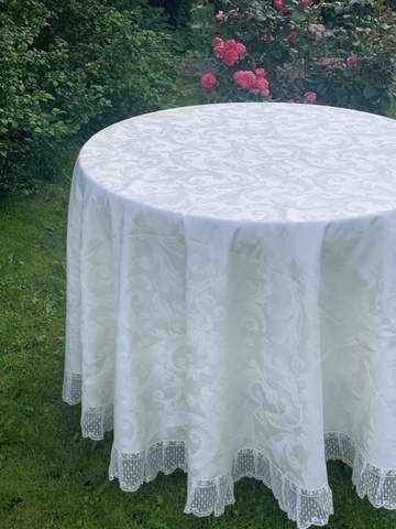 Скатерть 220 и 12 салфеток Palombella Valeria Contessa сливочные