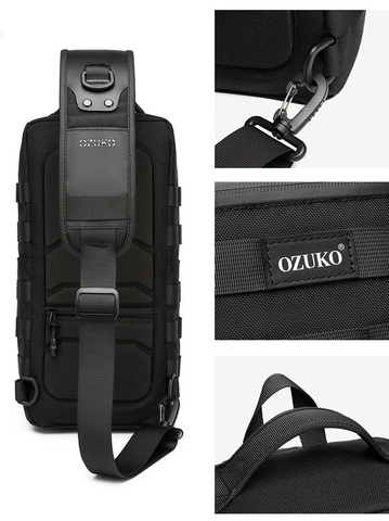 Картинка рюкзак однолямочный Ozuko 9661 black - 5