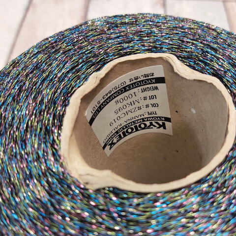 Вискоза с люрексом KYOTOTEX / MANNA KALEIDO 1500 сине-зеленый