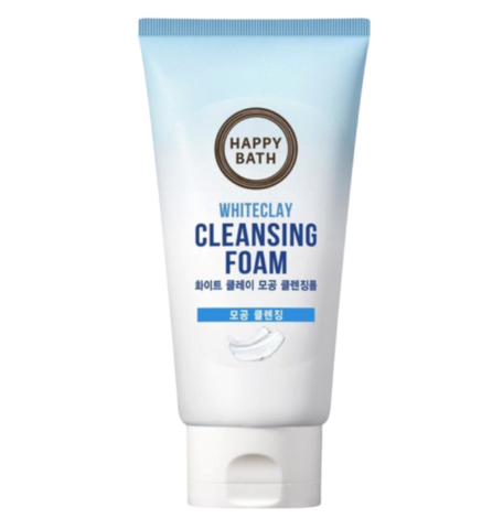 Happy Bath White Pore Cleansing Foam Пенка для лица очищающая с белой глиной