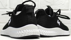 Тканевые кроссовки черные на белой подошве Fashion Leisure QQ116.