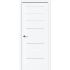 Купить Межкомнатная дверь ПЭТ Браво-22 White Silk стекло белое