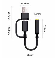 Кабель-адаптер, переходник Type-C на USB и 3.5мм (3 в 1)