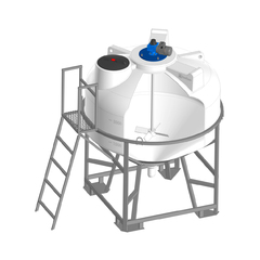 Емкость ЦКТ 3000 с патрубком 110 мм белый в обрешетке с лопастной Ж-Ж мешалкой ЭкоПром ФМ/ЦКТ 3000 л. конусообразная (2012x2012x2650см;267кг;Белый) - арт.557820