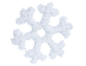 Снежинка подвесная, Мишура белая, 30 см, 1 шт.
