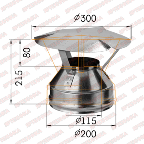 Оголовок d115х200мм (430/0,5мм+оцинк) Ferrum в интернет-магазине ЯрТехника