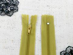 Молния брючная спираль, автомат, L 19 см, Т3, н/р, горчица