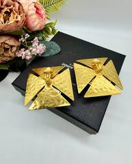 27342- Серьги клипсы крупные КВАДРАТЫ из латуни YSL