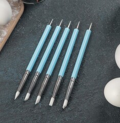 Набор силиконовых кисточек для декорирования  «Бирюза», 5 шт.