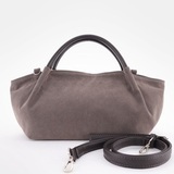 Сумка Саломея 362 эко-замша серый шоколад