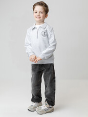 джемпер  для мальчика  КР 302798/св.серый меланж к632