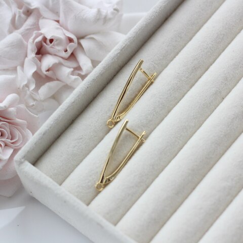 Швензы удлинённые 30*2 мм с английским замком, позолота, Ш121