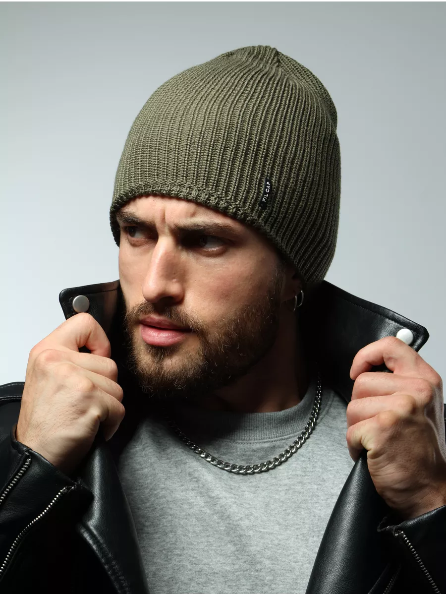 Шапка осенняя бини вязаная