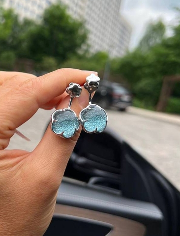 Комплект украшений из серебра серьги+кольцо+кулон Pasquale Bruni коллекция Ton Joli голубая вставка